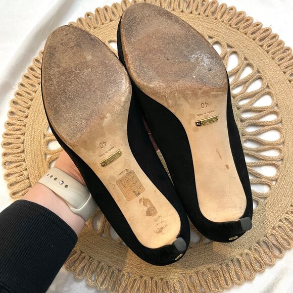 Gucci Black Suede Round Toe Pumps Heels Size EU 40 - Picture 11 of 14